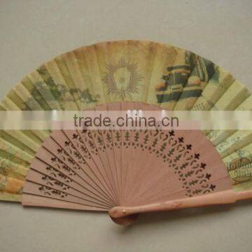 natural wooden hand fan