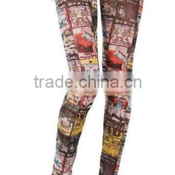 comic woman sexy tight leggings with full printed