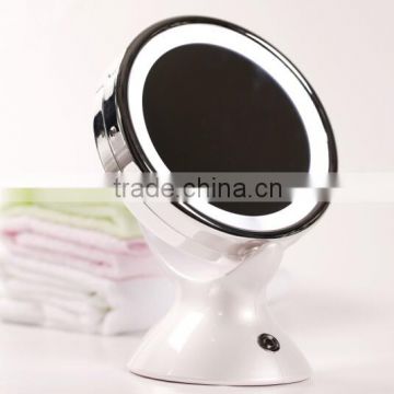 Double-Sided Battery-Operated Lighted Makeup Mirror with 5x Magnification