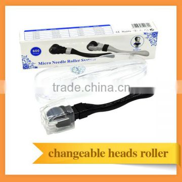 Micro needle therapy derma roller 600 needles stainless dermaroller 360 degree roating skin roller