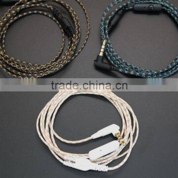 Snake Skin 3.5mm DIY Earphone audio cable repair upgrade Wire with MIC talk Volume Control For Senheiser Headphone