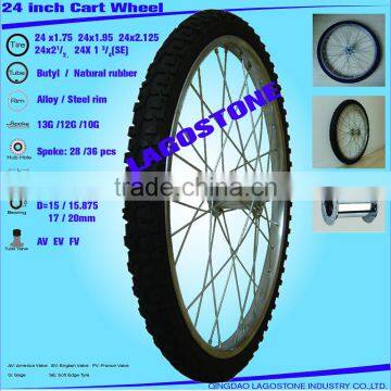 24x2.125 Rubbish cart wheel