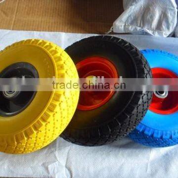 EL-910 small flat free rubber wheels 10 inch for wheelbarrow hand trolley