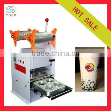 semi automatic juice milk 4 cup sealing machine 75 mm