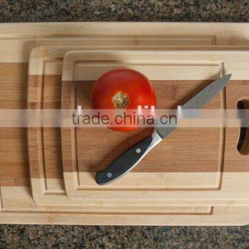 3-Piece Bamboo Cutting Board Set With Juice Groove and Handle photo-2