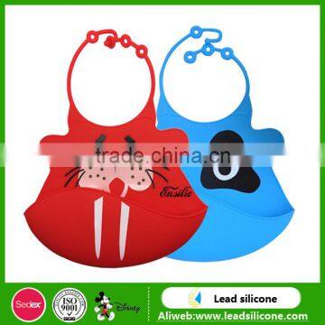 Wholesale newest design FDA/LFGB food grade silicone baby bibs