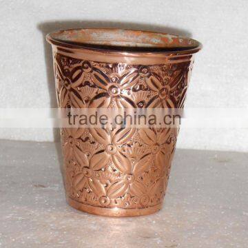 FDA APPROVED 100% PURE COPPER TUMBLER FOR DRINKING, EMBOSSED DESIGN PURE COPPER TUMBLER FROM INDIA