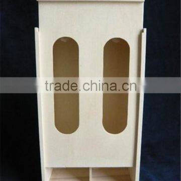 Natural Unfinished Decorative 2 Bottle Wooden Wine Gift Box Wholesale photo-2