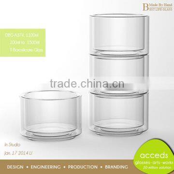 Handmade Borosilicate Pyrex Reusable Glass Salad Bowl Set photo-4