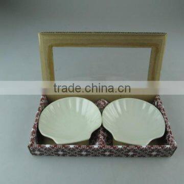 Wholesale Stock Ivory Porcelain Soap Dish Set Shell Shape photo-4