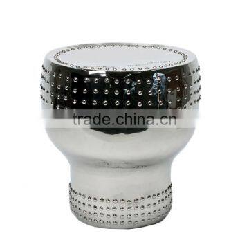 Aluminum Bar Ware Hammered Metal Stool photo-5