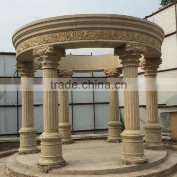 cheap outdoor decorative solid sandstone round gazebo NTMG-233S