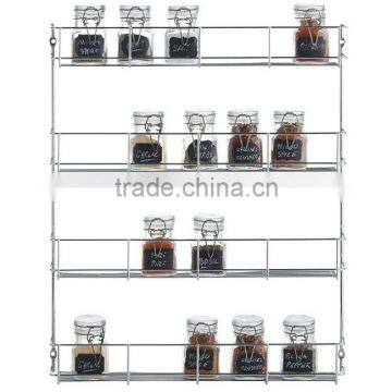 4 Tier Wall Mounted Spice Rack Organizer