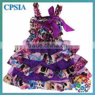 Fashion Latest Lace Lavender Boutique Beautiful Fairy Tale Princess Dress For Girls Princess Frock Design Dress photo-4