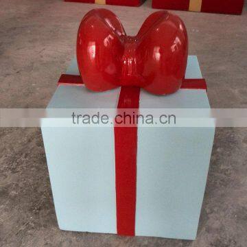 Outdoor FRP Christmas grey gift case decoration