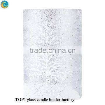 Snow Scene Cylinder Glass Candle Jars photo-5