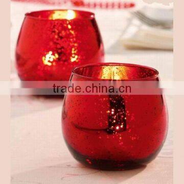 Color printed glass candlestick holder