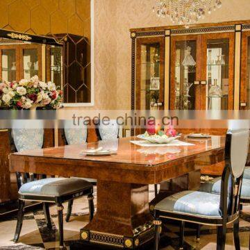 YB69 Luxury Nice Elegant 10 Persons Dining Table with Chairs, Foshan City Classic European Dining Set