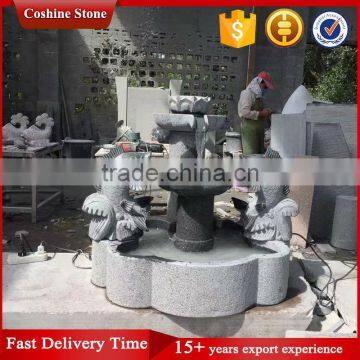 Hom use granite water fountain with fish statue