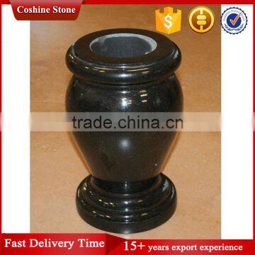 Cheap Shanxi Black Granite Flower Vases For Tombstones