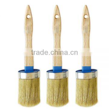 High Quality Beech Handle 100% Pure White Bristle Round Brush photo-4