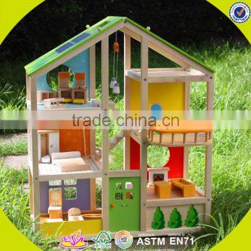 2017 New Design Wooden Big Doll House Children Wooden Big Doll House Unique Wooden Big Doll House W06A158 photo-4