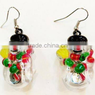 Party supplies wholesale handmade art and craft led christmas light up flashing earrings