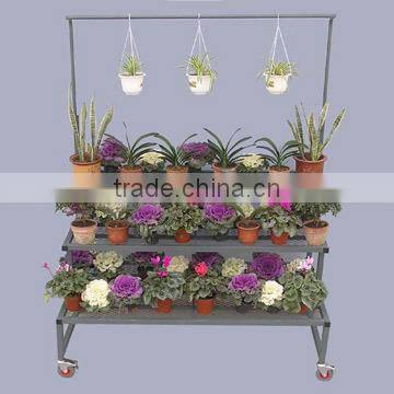 Tri-Step Display Bench With Purlin, Garden Plant Display Racks , photo-2