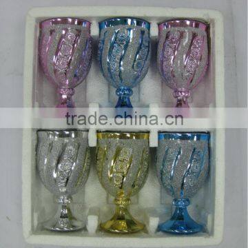 JK041 6pcs Glass Drinking Set with deco