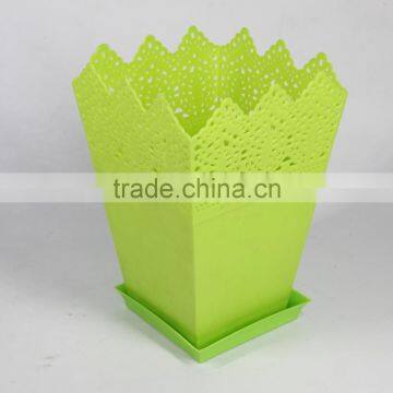 Square Lace Brim Plastic Garden Flower Pot photo-2