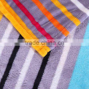 100%Polyester Bright Colorful Stripe Spanish Style Flannel Fleece Blanket photo-4