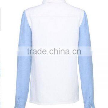 New Design Ladies Fashion Long Sleeves Allover Print Fabric Combination High Quality Direct Manufacture Flower Print Blouses photo-3