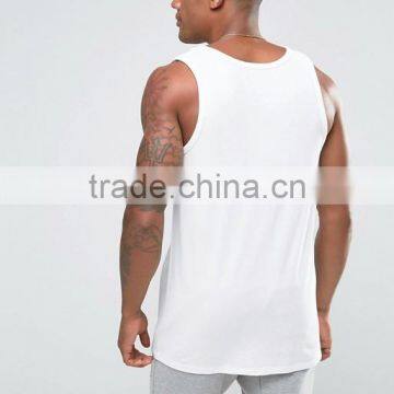 Cheapest New Design Custom Manufacture White Color Sleeveless Gym Wear Comfortable Spandex Cotton Fashion Men's Tank Tops photo-2