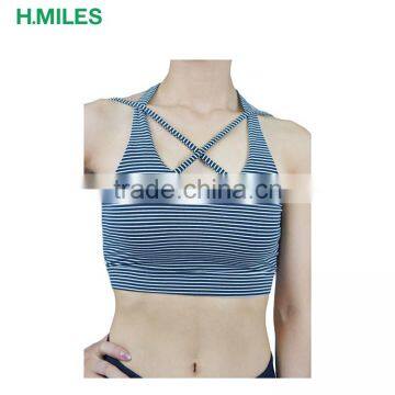 Professional Custom Made Strip Strappy Sports Yoga Bra Sexy