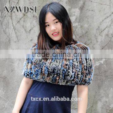 CX-B-44A Highly Stylish Fashion Mixed Color Lady Rabbit Fur Shawl photo-4