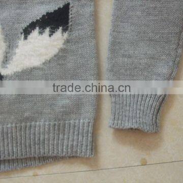 100% Cotton Long Sleeve Child Sweater With Fox Pattern (BKNB5354) photo-3