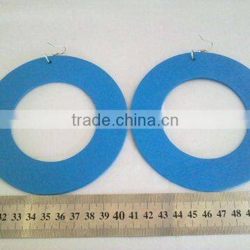 hot sale fluorescent wood earrings, new trendy glitter wood earring, fashion color wood jewelry