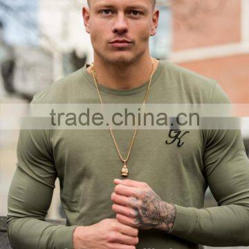 2017 Hot New Products Mens Long Sleeve Longline Curved Hem T Shirt Custom Elongated T Shirt Wholesale Fashion Streetwear photo-4