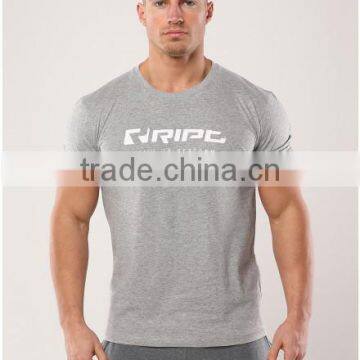 High Quality Performance Mens Sports Training T-Shirt Navy Blue 100% Cotton Tapered Fitness T Shirt Muscle Gym Fitted T-Shirt