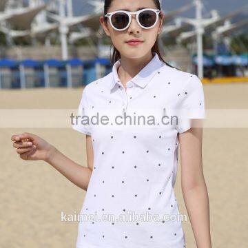 2017 Wholesale Good Quality Hot-selling New Design Pique Polo Shirt for Women photo-2