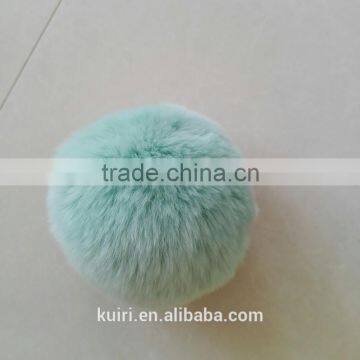 KR 100% Real Rex Rabbit Fur Pom Pom/Colorful Rabbit Fur Ball Keychain 6-10cm Bag Pendant photo-2