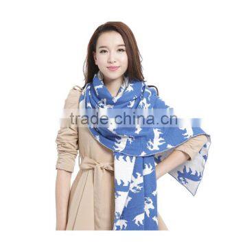 2 color choice Autumn and winter warm animal pattern lady knit korean scarf hijab scarf