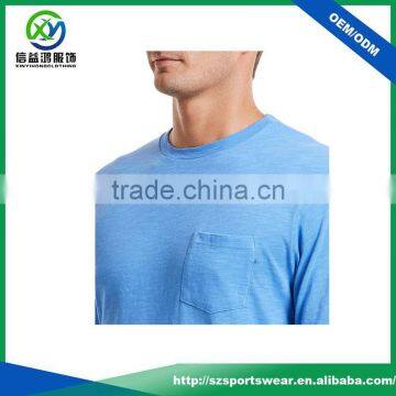 High Quality Cut Fit 100% Cotton Soft Touch Sky Blue Color T-shirt, Mens Shirt Pocket Style for Sports photo-3