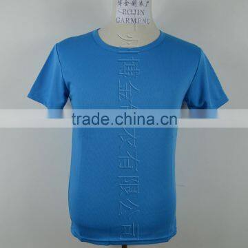 Blue color quick dy dry fit o-neck mens tshirt for wholesale