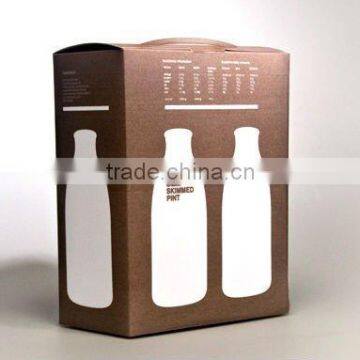 corrugated paper milk bottle box