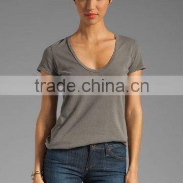 short sleeve casual scoop blank t-shirt