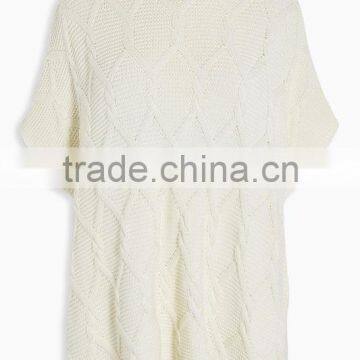 Lastest Design Cable Sweater Knitted Top For Ladies