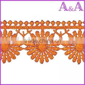High Elastic Orange Chemical Lace Designs Customize For Cotton Sarees photo-3