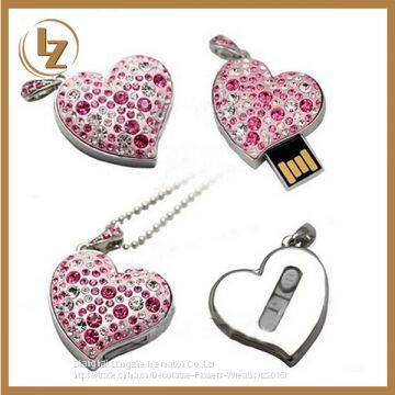 Diamond Heart Type USB Flash Drives USB 2.0 Pen Drive 32GB/16GB/8GB/4GB Pendrives U Disk photo-3