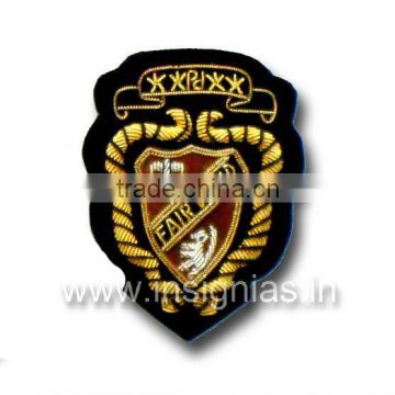 Embroidered bullion wire badges